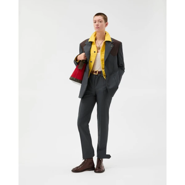 Versace Wool-Mohair Formal Pants in Grey, view 2 | Tailored pants