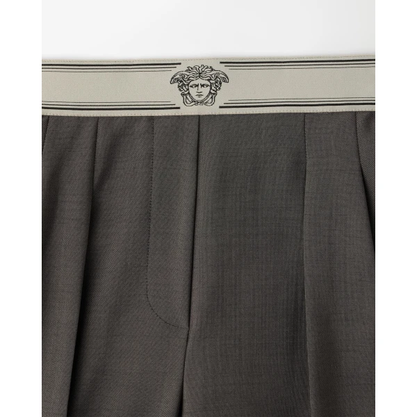 Versace Wool-Mohair Pants in Grey, view 2 | Tailored pants