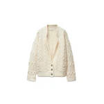 Versace Wool and Cashmere Cable-Knit Cardigan in White | Cardigan | Coveti