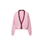 Versace Wool and Cashmere Knit Cardigan in Light Pink | Cardigan | Coveti