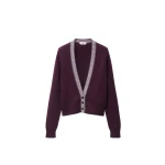 Versace Wool and Cashmere Knit Cardigan in Purple | Cardigan | Coveti
