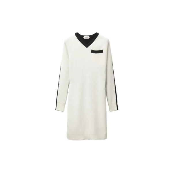 Wool and Cashmere Knit Mini Dress in White