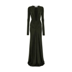 Victoria Beckham Aida Gown in Dark Green | Evening Gowns | Coveti