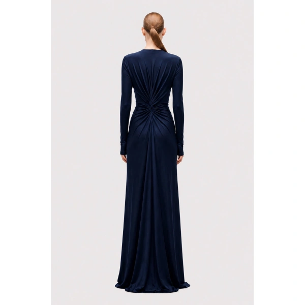 Victoria Beckham Aida Gown in Navy | Evening Gowns | Coveti, view 3