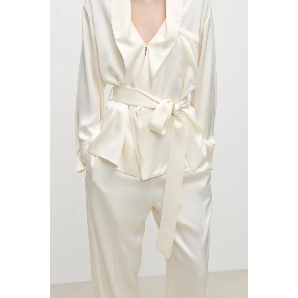 Victoria Beckham Alba Blouse in Ivory | Blouses | Coveti, view 5