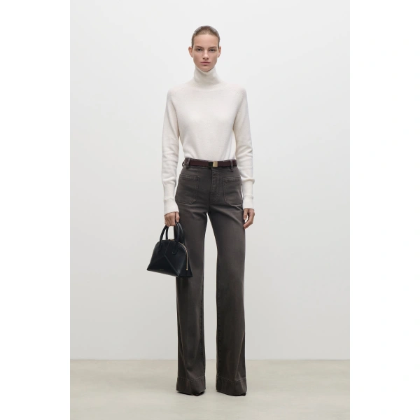 Victoria Beckham Alina Jean in Fossil Grey | Jeans | Coveti, view 2