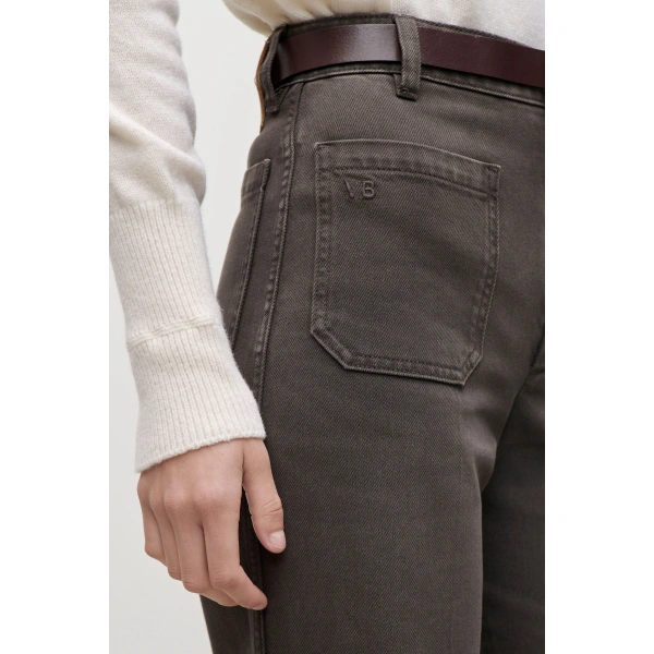 Victoria Beckham Alina Jean in Fossil Grey | Jeans | Coveti, view 4