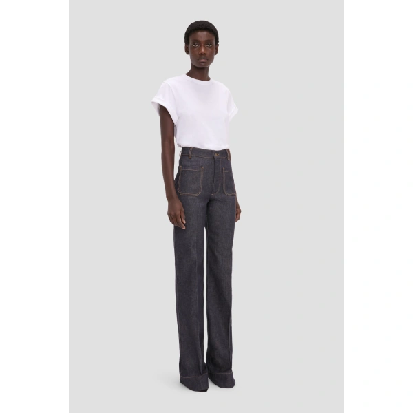 Victoria Beckham Alina Jean in Indigo | Jeans | Coveti, view 3