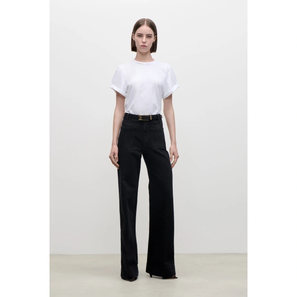 Victoria Beckham Alina Jean in Washed Black | Jeans | Coveti, view 2