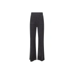 Victoria Beckham Alina Knitted Trouser in Dark Grey Marl | Pants | Coveti