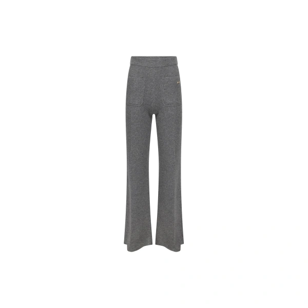 Alina Knitted Trouser in Mid Grey Marl
