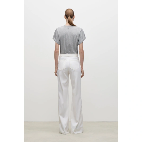 Victoria Beckham Alina Trouser in Ivory | Wide-Leg Pants | Coveti, view 4