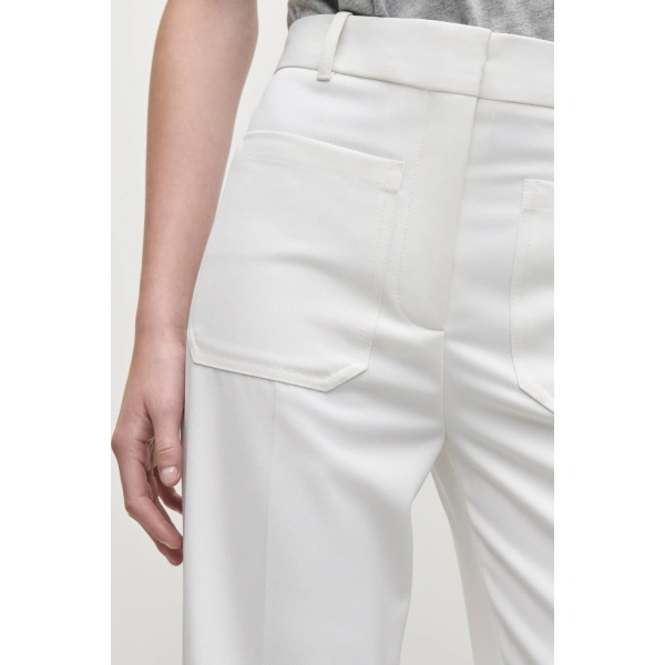 Victoria Beckham Alina Trouser in Ivory | Wide-Leg Pants | Coveti, view 6