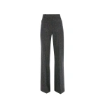 Victoria Beckham Alina Trouser in Ore Melange | Wide-Leg Pants | Coveti