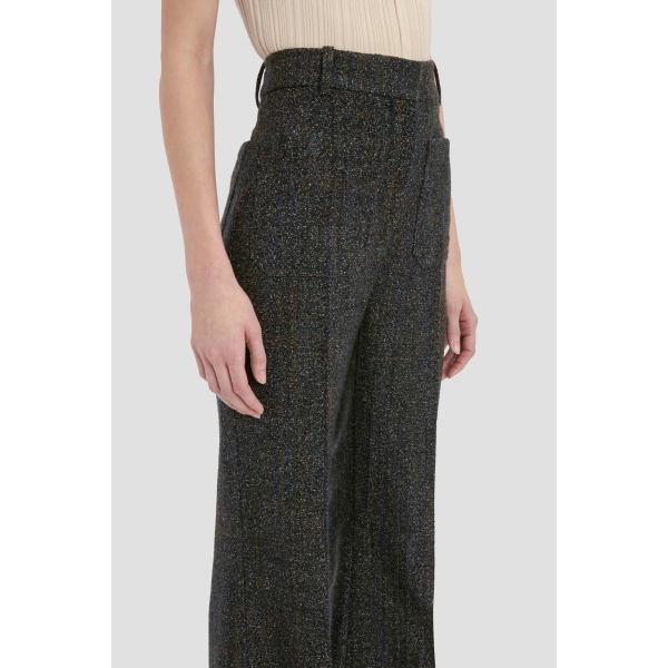 Victoria Beckham Alina Trouser in Ore Melange | Wide-Leg Pants | Coveti, view 4