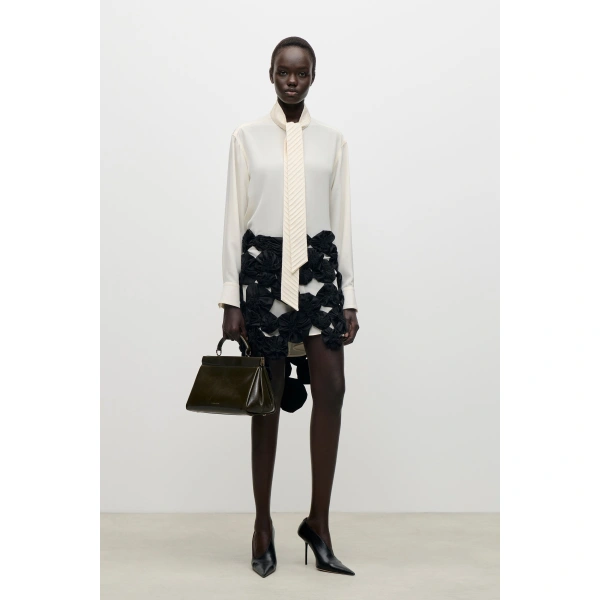 Victoria Beckham Applique Skirt in Black | Mini Skirts | Coveti, view 2