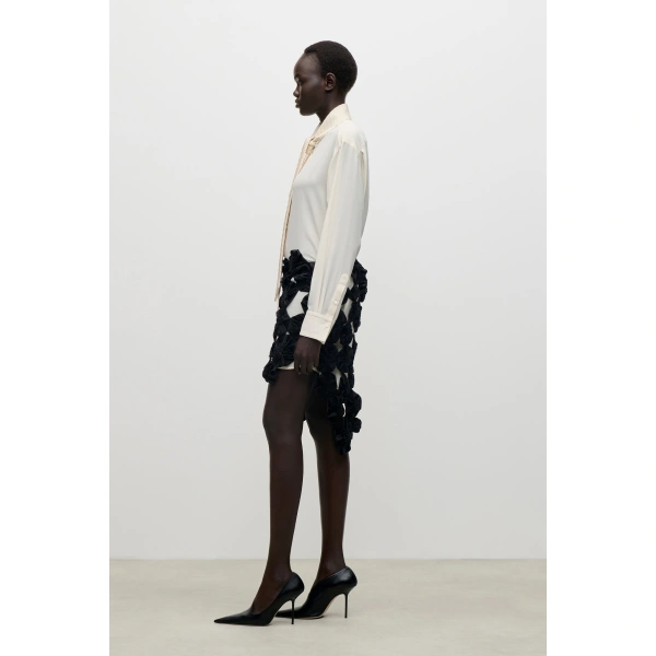 Victoria Beckham Applique Skirt in Black | Mini Skirts | Coveti, view 3