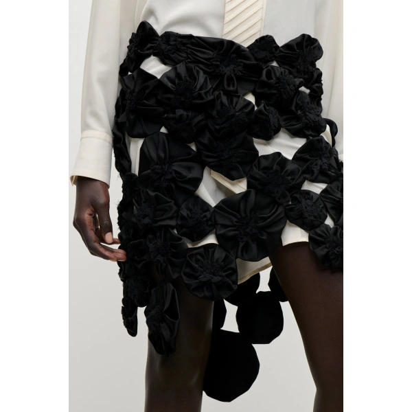 Victoria Beckham Applique Skirt in Black | Mini Skirts | Coveti, view 5