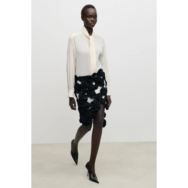 Victoria Beckham Applique Skirt in Black | Mini Skirts | Coveti, view 6