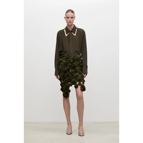 Victoria Beckham Applique Skirt in Marsh Green | Mini Skirts | Coveti, view 2