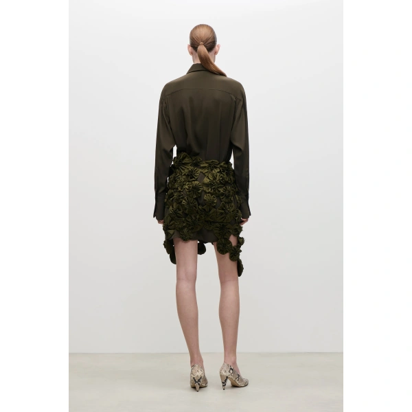 Victoria Beckham Applique Skirt in Marsh Green | Mini Skirts | Coveti, view 4