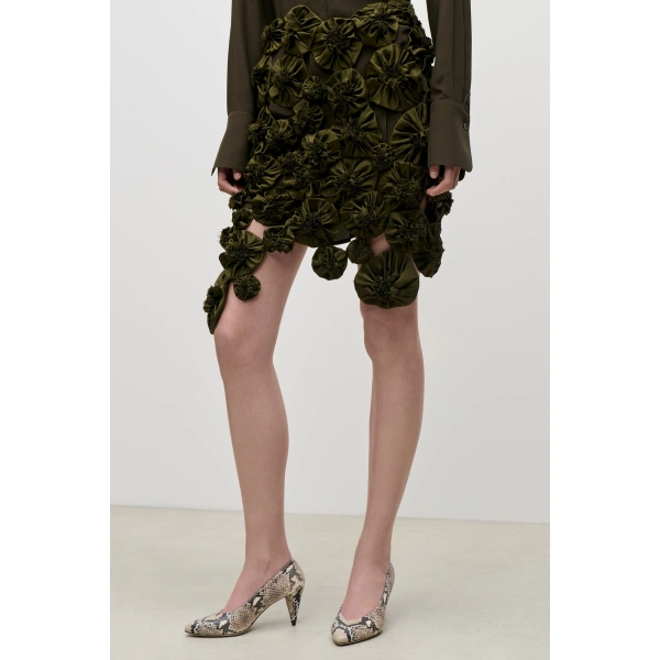 Victoria Beckham Applique Skirt in Marsh Green | Mini Skirts | Coveti, view 5