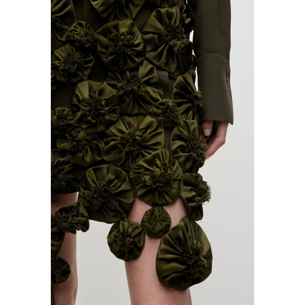 Victoria Beckham Applique Skirt in Marsh Green | Mini Skirts | Coveti, view 6