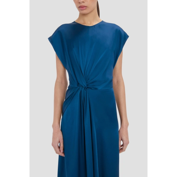 Victoria Beckham Aria Midi Dress in Dark Ocean | Midi Dresses | Coveti, view 4