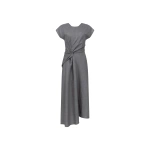 Victoria Beckham Aria Midi Dress in Light Grey Melange | Midi Dresses | Coveti