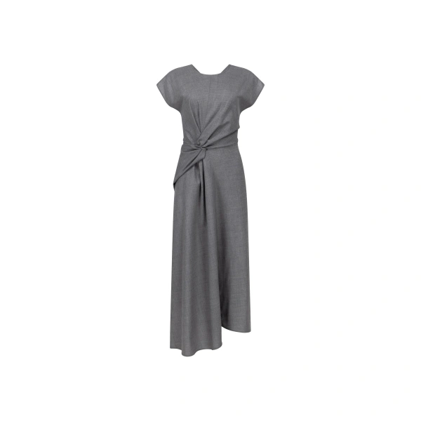 Aria Midi Dress in Light Grey Melange