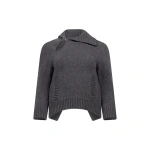Victoria Beckham Asymmetric Collar Jumper in Granite | Sweaters | Coveti
