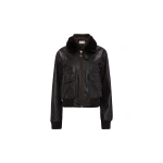 Victoria Beckham Aviator Jacket in Dark Earth | Leather Jackets | Coveti