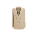Victoria Beckham Beatrice Jacket in Camel Melange | Blazers | Coveti