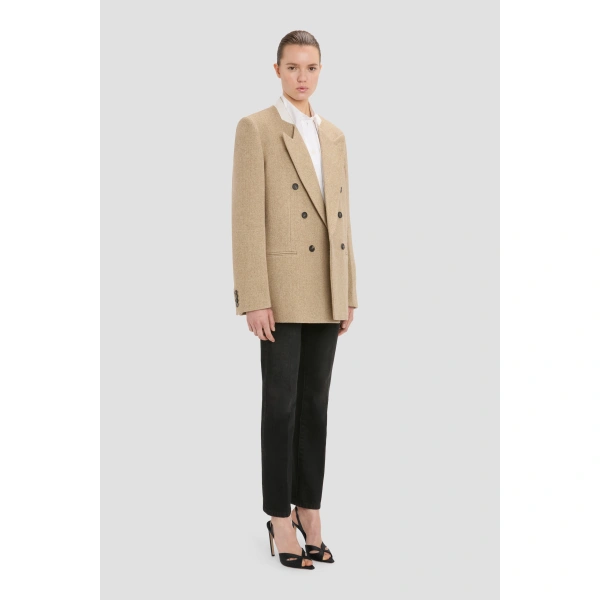 Victoria Beckham Beatrice Jacket in Camel Melange | Blazers | Coveti, view 3