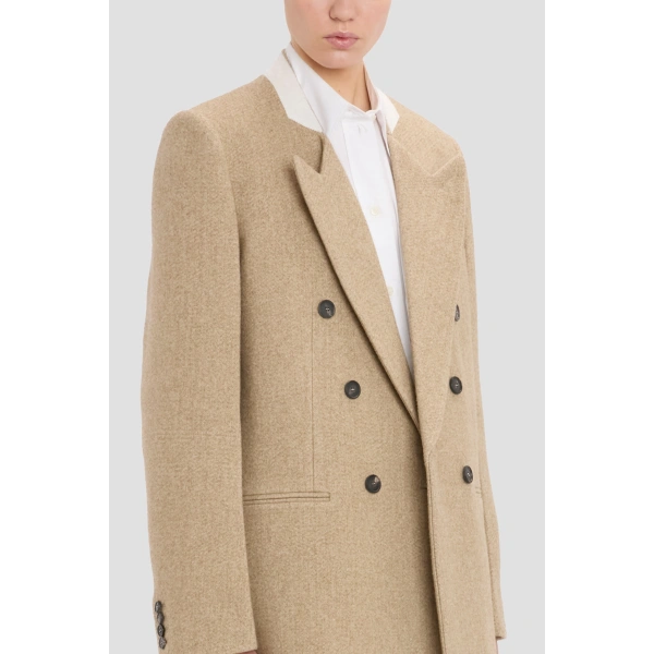 Victoria Beckham Beatrice Jacket in Camel Melange | Blazers | Coveti, view 4