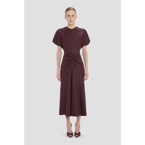 Victoria Beckham Bela Midi Dress in Acai | Midi Dresses | Coveti, view 2