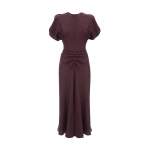 Victoria Beckham Bela Midi Dress in Acai | Midi Dresses | Coveti