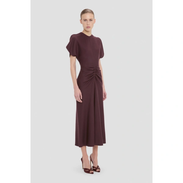Victoria Beckham Bela Midi Dress in Acai | Midi Dresses | Coveti, view 3