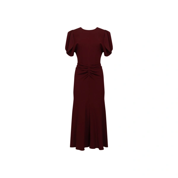 Bela Midi Dress in Burgundy