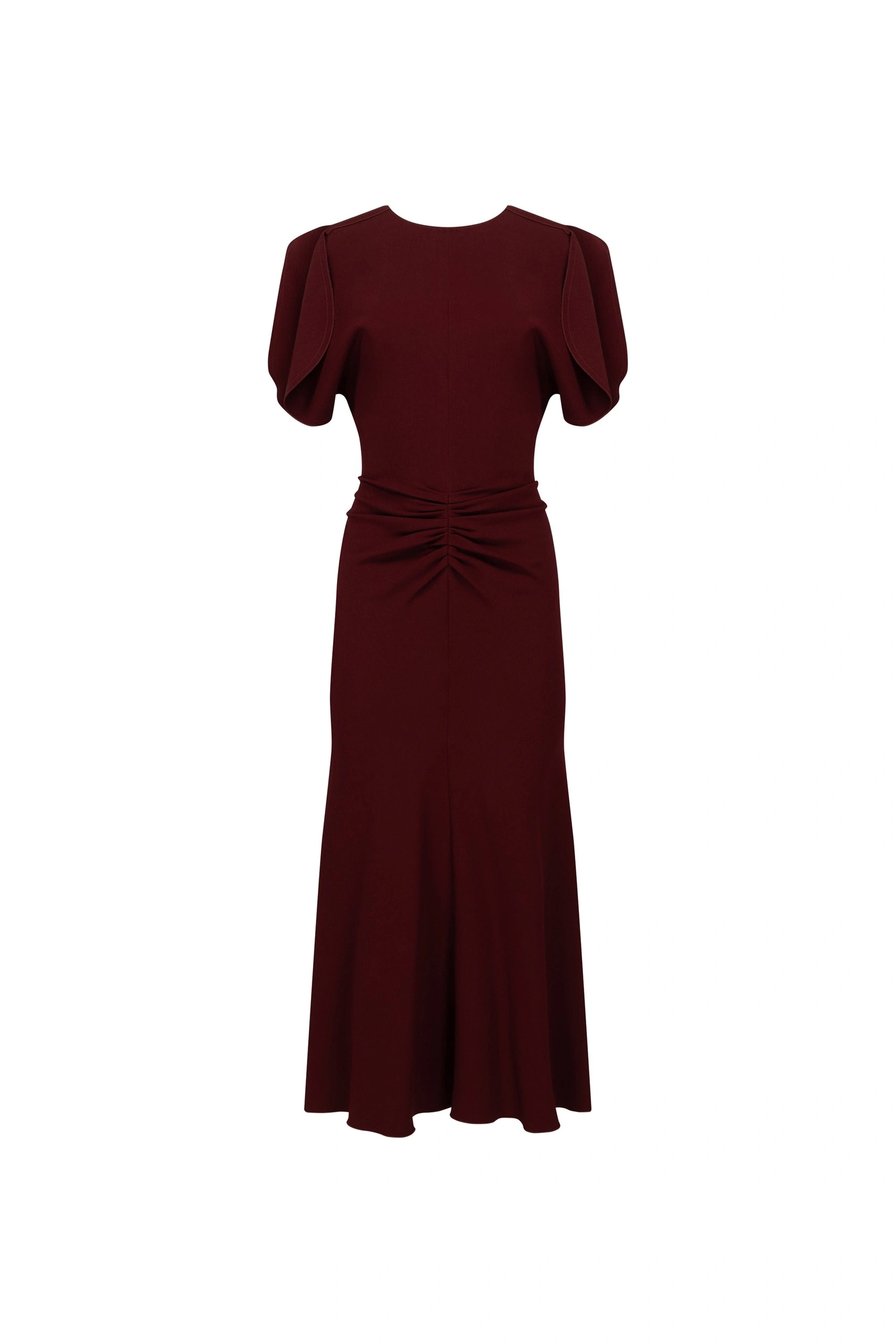 Victoria Beckham Bela Midi Dress in Burgundy Victoria Beckham Bela Midi Dress in Burgundy | Midi Dresses | Coveti