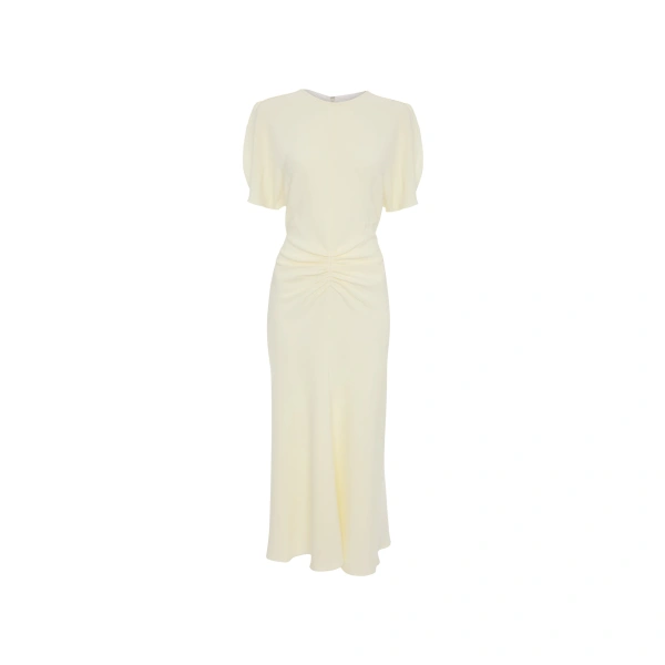 Victoria Beckham Bela Midi Dress in Ivory Bright | Midi Dresses | Coveti