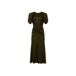 Victoria Beckham Bela Midi Dress in Marsh Green | Midi Dresses | Coveti