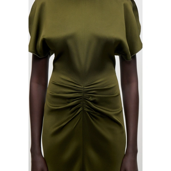 Victoria Beckham Bela Midi Dress in Marsh Green | Midi Dresses | Coveti, view 5
