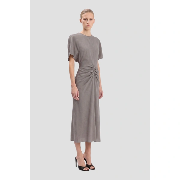 Victoria Beckham Bela Midi Dress in Ore | Midi Dresses | Coveti, view 3