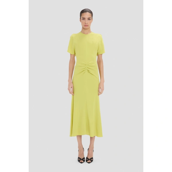 Victoria Beckham Bela Midi Dress in Yellow | Midi Dresses | Coveti, view 2