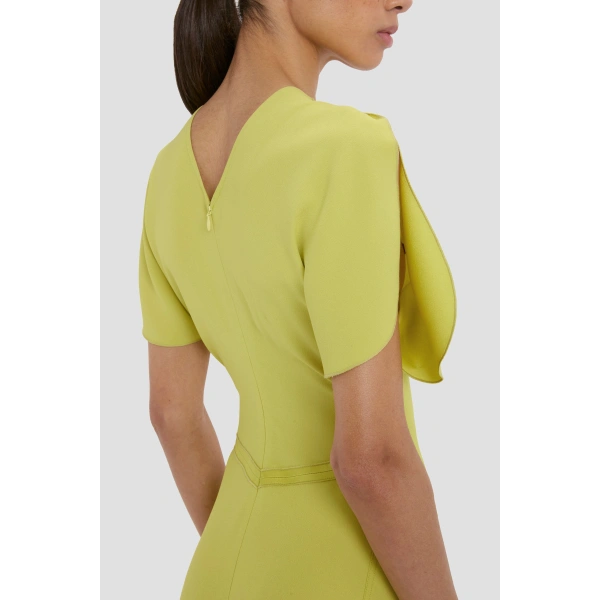Victoria Beckham Bela Midi Dress in Yellow | Midi Dresses | Coveti, view 4