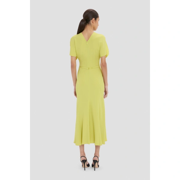 Victoria Beckham Bela Midi Dress in Yellow | Midi Dresses | Coveti, view 5