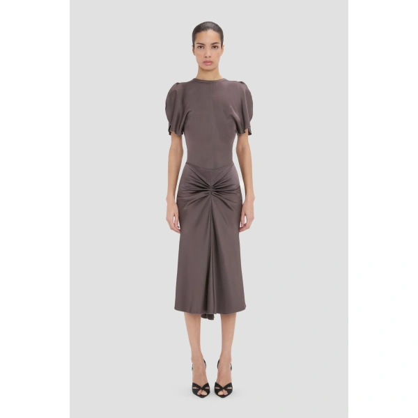Victoria Beckham Bela Midi Skirt in Grey | Midi Skirts | Coveti, view 2