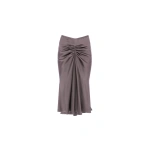 Victoria Beckham Bela Midi Skirt in Grey | Midi Skirts | Coveti