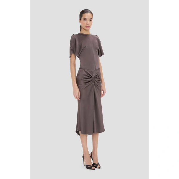 Victoria Beckham Bela Midi Skirt in Grey | Midi Skirts | Coveti, view 3